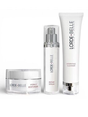 Lorde+Belle Regimen—Hydrating Cleanser + Repair Serum + HydraV HA3 Moisturizer